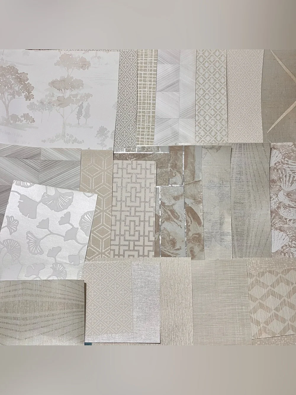 22 Assorted Neutral Beige Designer Scrapbooking Wallpaper Sheets Arts & Crafts